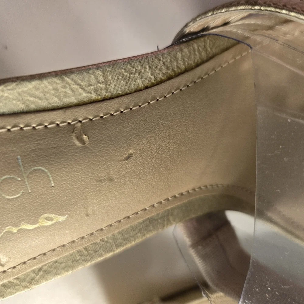 Touch Of Nina Size 8.5 Gold Grail Formal Strappy Stiletto Heel in‎ Box EUC